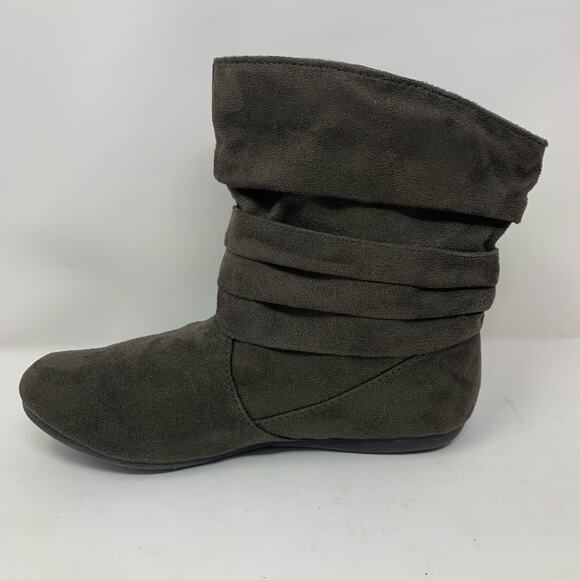 Bongo REID Slouchy Ankle Boots Size 5 Brown Side Tie Faux Suede Booties Boho Y2K - Picture 4 of 12